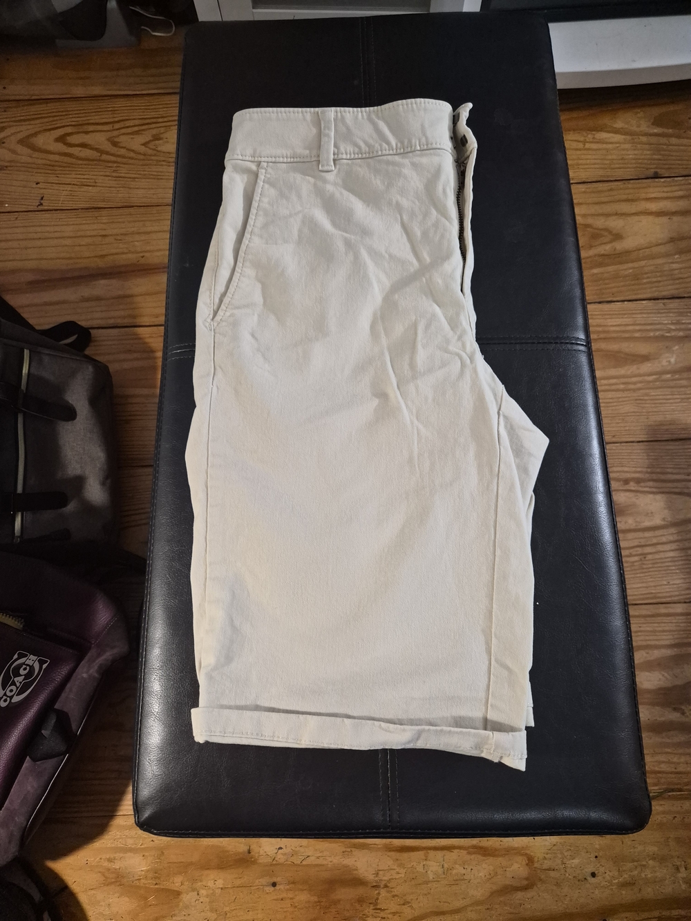 Women's Beige Cotton Chino Shorts